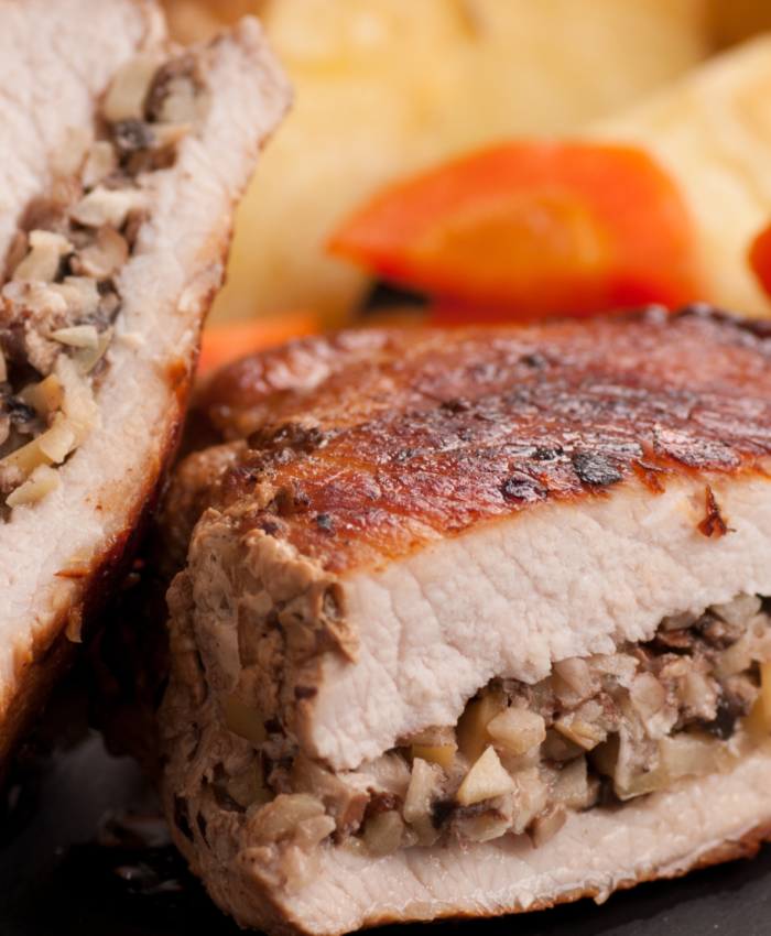 Apple-stuffed pork chops