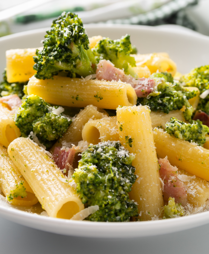 Bacon and broccoli penne