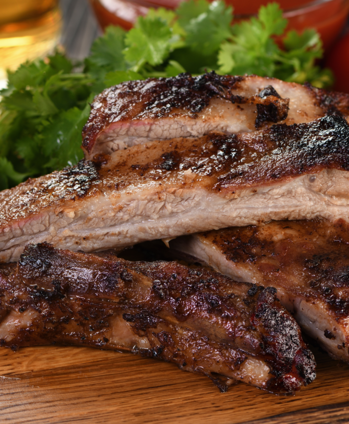 Beer-marinated pork belly