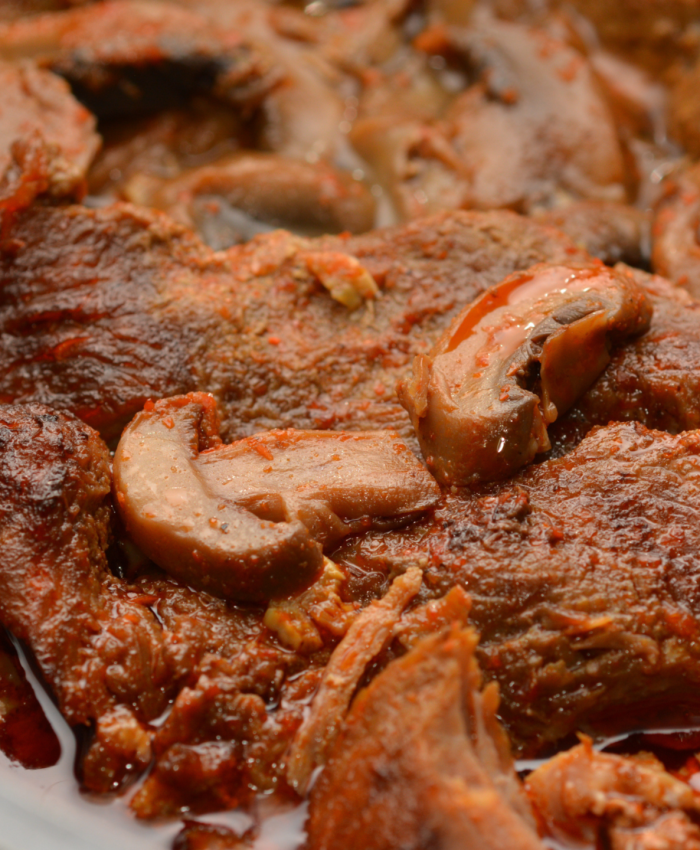 Braised beef escalopes