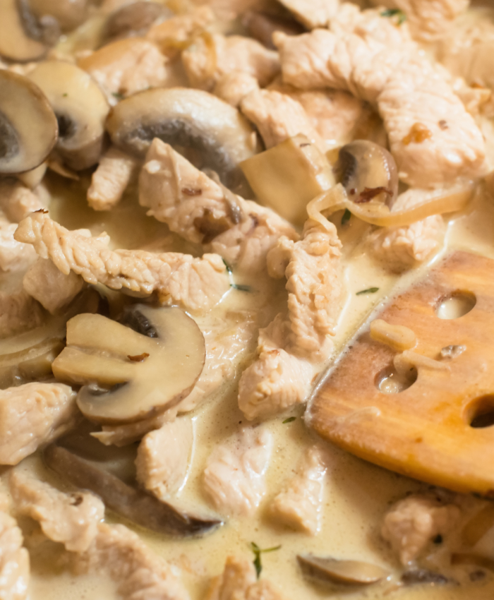 Creamy pork and mushrooms