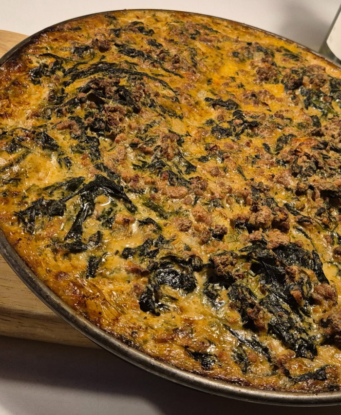 Hearty polenta quiche